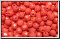 B�hm. Glasschliffperle, feuerpol., 4mm, salmon, op., 50 Stk.