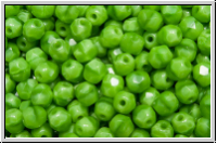 B�hm. Glasschliffperle, feuerpol., 4mm, green, silk, 50 Stk.