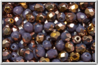 B�hm. Glasschliffperle, feuerpol., 4mm, amethyst, opal, half capri gold, 50 Stk.