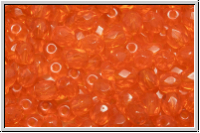 B�hm. Glasschliffperle, feuerpol., 4mm, orange, trans., 50 Stk.