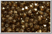 B�hm. Glasschliffperle, feuerpol., 4mm, crystal, trans., senegal, 50 Stk.