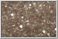 B�hm. Glasschliffperle, feuerpol., 4mm, amethyst, pale, trans., luster, 50 Stk.