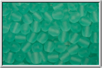 B�hm. Glasschliffperle, feuerpol., 4mm, emerald, pale, trans., matte, 50 Stk.