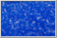 B�hm. Glasschliffperle, feuerpol., 4mm, sapphire, trans., matte, 50 Stk.