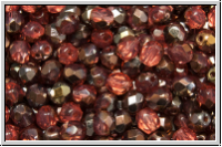 B�hm. Glasschliffperle, feuerpol., 4mm, rose, opal, half capri gold, 50 Stk.