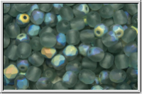 B�hm. Glasschliffperle, feuerpol., 4mm, grey, trans., matte, AB, 50 Stk.