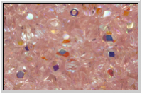B�hm. Glasschliffperle, feuerpol., 4mm, rose, trans., AB, 50 Stk.