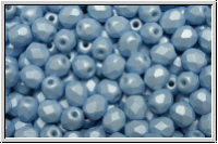 B�hm. Glasschliffperle, feuerpol., 4mm, white, alabaster, blue pastel, soft, 50 Stk.