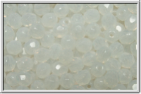 B�hm. Glasschliffperle, feuerpol., 4mm, white, opal, 50 Stk.