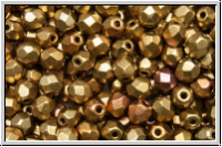 B�hm. Glasschliffperle, feuerpol., 4mm, bronze-MIX, met., satin, 50 Stk.