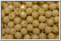 B�hm. Glasschliffperle, feuerpol., 4mm, cream, op., 50 Stk.