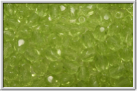 B�hm. Glasschliffperle, feuerpol., 4mm, olivine, pale, trans., 50 Stk.