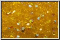 B�hm. Glasschliffperle, feuerpol., 4mm, yellow, lt., trans., AB, 50 Stk.