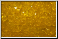 B�hm. Glasschliffperle, feuerpol., 4mm, yellow, dk., trans., 50 Stk.
