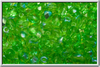 B�hm. Glasschliffperle, feuerpol., 4mm, lime, dk., trans., AB, 50 Stk.
