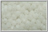 B�hm. Glasschliffperle, feuerpol., 4mm, white, opal, matte, 50 Stk.
