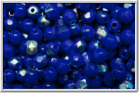 B�hm. Glasschliffperle, feuerpol., 4mm, blue, op., AB, 50 Stk.