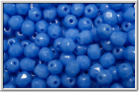 B�hm. Glasschliffperle, feuerpol., 4mm, sapphire, lt., op., 50 Stk.