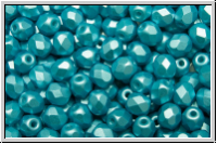 B�hm. Glasschliffperle, feuerpol., 4mm, white, alabaster, aqua pastel, 50 Stk.