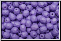 B�hm. Glasschliffperle, feuerpol., 4mm, white, alabaster, lila pastel, matte, 50 Stk.