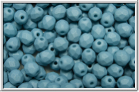 B�hm. Glasschliffperle, feuerpol., 4mm, white, alabaster, blue pastel, matte, 50 Stk.