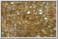 B�hm. Glasschliffperle, feuerpol., 4mm, crystal, trans., lemon AB, 50 Stk.