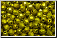 B�hm. Glasschliffperle, feuerpol., 4mm, zest, met., satin, 50 Stk.