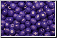 B�hm. Glasschliffperle, feuerpol., 4mm, white, op., orchid, gold shine, 50 Stk.