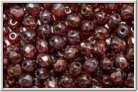 B�hm. Glasschliffperle, feuerpol., 4mm, siam, lt., trans., nebula, 50 Stk.