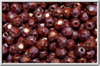 B�hm. Glasschliffperle, feuerpol., 4mm, red, op., nebula, 50 Stk.