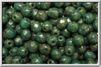 B�hm. Glasschliffperle, feuerpol., 4mm, menthol, op., violet senegal, 50 Stk.