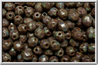 B�hm. Glasschliffperle, feuerpol., 4mm, lavender, darkest, op., picasso, 50 Stk.