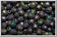 B�hm. Glasschliffperle, feuerpol., 4mm, purple, met., matte, iris., 50 Stk.