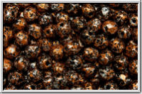 B�hm. Glasschliffperle, feuerpol., 4mm, black, op., copper, tweedy, 50 Stk.