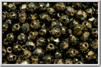 B�hm. Glasschliffperle, feuerpol., 4mm, black, op., violet senegal, 50 Stk.