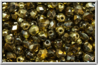 B�hm. Glasschliffperle, feuerpol., 4mm, crystal, trans., california nights, 50 Stk.