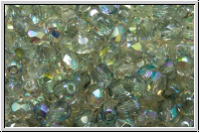 B�hm. Glasschliffperle, feuerpol., 4mm, crystal, trans., blue AB, 50 Stk.