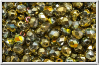 B�hm. Glasschliffperle, feuerpol., 4mm, crystal, trans., california sun, 50 Stk.