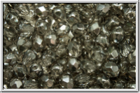 B�hm. Glasschliffperle, feuerpol., 4mm, crystal, trans., half chrome, 50 Stk.