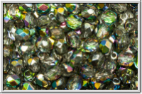 B�hm. Glasschliffperle, feuerpol., 4mm, crystal, trans., half vitrail med., 50 Stk.