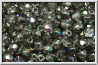 B�hm. Glasschliffperle, feuerpol., 4mm, crystal, trans., silver AB, 50 Stk.