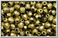 B�hm. Glasschliffperle, feuerpol., 4mm, brass, met., antique, 50 Stk.