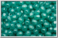 B�hm. Glasschliffperle, feuerpol., 4mm, crystal, trans., mint coated, 50 Stk.