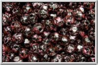 B�hm. Glasschliffperle, feuerpol., 4mm, black, op., pink, tweedy, 50 Stk.