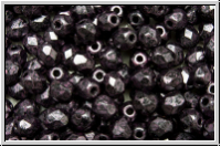 B�hm. Glasschliffperle, feuerpol., 4mm, lila, met., antique, 50 Stk.