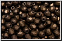 B�hm. Glasschliffperle, feuerpol., 4mm, black, op., vega luster, matte, 50 Stk.