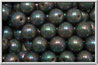 b�hm. Glasperle, rund, 6mm, grey, op., nebula, 25 Stk.