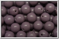 b�hm. Glasperle, rund, 6mm, lavender, dk., op., 25 Stk.