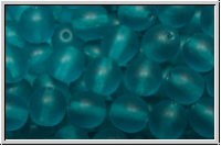 b�hm. Glasperle, rund, 6mm, indicolite, trans., matte, 25 Stk.