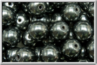 b�hm. Glasperle, rund, 8mm, hematite, met., 10 Stk.